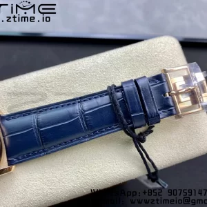Blancpain Villeret 6654 SS/RG Complicated Function OMF 1:1 Best Edition Blue Dial on Black Leather Strap A6654 V3 - Super Clone Watch | 1:1 Best Version