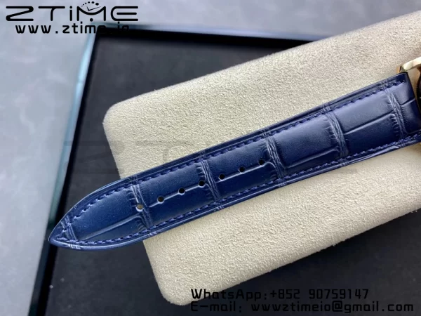 Blancpain Villeret 6654 SS/RG Complicated Function OMF 1:1 Best Edition Blue Dial on Black Leather Strap A6654 V3 - Super Clone Watch | 1:1 Best Version
