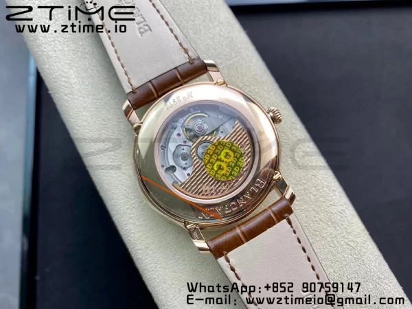 Blancpain Villeret 6654 SS/RG Complicated Function OMF 1:1 Best Edition White Dial on Brown Leather Strap A6654 V3 - Super Clone Watch | 1:1 Best Version