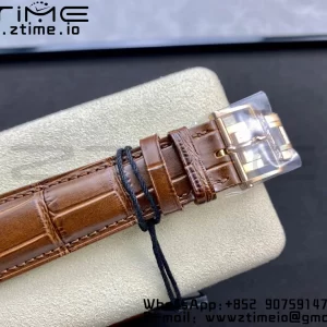 Blancpain Villeret 6654 SS/RG Complicated Function OMF 1:1 Best Edition White Dial on Brown Leather Strap A6654 V3 - Super Clone Watch | 1:1 Best Version