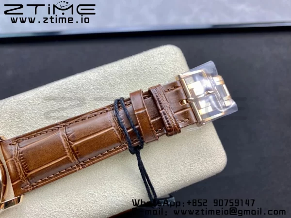 Blancpain Villeret 6654 SS/RG Complicated Function OMF 1:1 Best Edition White Dial on Brown Leather Strap A6654 V3 - Super Clone Watch | 1:1 Best Version