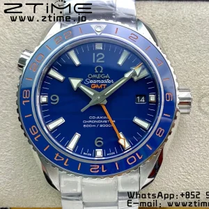 OMEGA Planet Ocean 600M Co-Axial GMT 43.5mm VSF 1:1 Best Edition Blue Dial Blue Ceramic Bezel on SS Bracelet A8605 Super Clone - Super Clone Watch | 1:1 Best Version