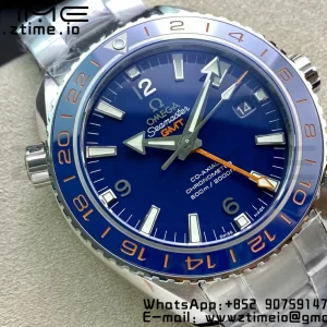 OMEGA Planet Ocean 600M Co-Axial GMT 43.5mm VSF 1:1 Best Edition Blue Dial Blue Ceramic Bezel on SS Bracelet A8605 Super Clone - Super Clone Watch | 1:1 Best Version