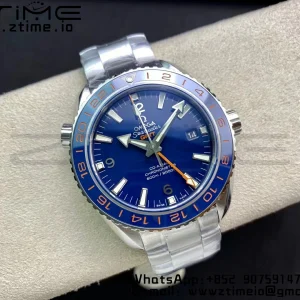 OMEGA Planet Ocean 600M Co-Axial GMT 43.5mm VSF 1:1 Best Edition Blue Dial Blue Ceramic Bezel on SS Bracelet A8605 Super Clone - Super Clone Watch | 1:1 Best Version