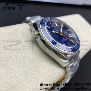 OMEGA Planet Ocean 600M Co-Axial GMT 43.5mm VSF 1:1 Best Edition Blue Dial Blue Ceramic Bezel on SS Bracelet A8605 Super Clone - Super Clone Watch | 1:1 Best Version