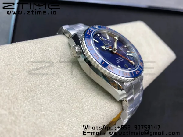 OMEGA Planet Ocean 600M Co-Axial GMT 43.5mm VSF 1:1 Best Edition Blue Dial Blue Ceramic Bezel on SS Bracelet A8605 Super Clone - Super Clone Watch | 1:1 Best Version