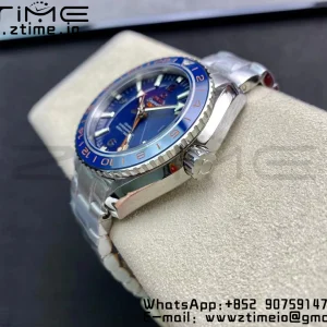 OMEGA Planet Ocean 600M Co-Axial GMT 43.5mm VSF 1:1 Best Edition Blue Dial Blue Ceramic Bezel on SS Bracelet A8605 Super Clone - Super Clone Watch | 1:1 Best Version