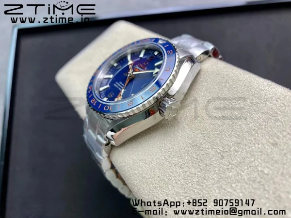 OMEGA Planet Ocean 600M Co-Axial GMT 43.5mm VSF 1:1 Best Edition Blue Dial Blue Ceramic Bezel on SS Bracelet A8605 Super Clone - Super Clone Watch | 1:1 Best Version
