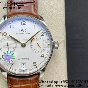 IWC Portuguese Real PR IW500704 ZF 1:1 Best Edition White Dial on Brown Leather Strap A52010 V5 - Super Clone Watch | 1:1 Best Version