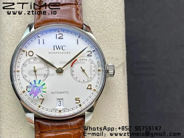 IWC Portuguese Real PR IW500704 ZF 1:1 Best Edition White Dial on Brown Leather Strap A52010 V5 - Super Clone Watch | 1:1 Best Version