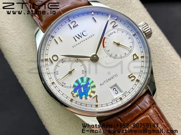 IWC Portuguese Real PR IW500704 ZF 1:1 Best Edition White Dial on Brown Leather Strap A52010 V5 - Super Clone Watch | 1:1 Best Version