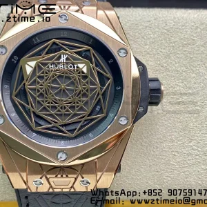HUBLOT Big Bang Sang Bleu RG Titanium 415.OX.1118.VR.MXM17 WWF 1:1 Best Edition Blue Skeletonal Dial On Blue Gummy Strap Asian HB1213 - Super Clone Watch | 1:1 Best Version