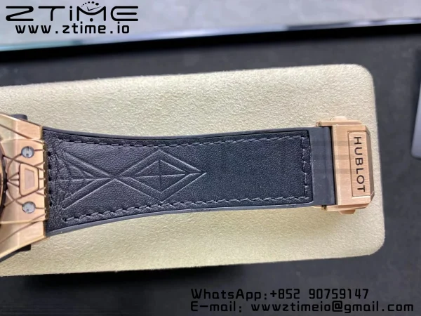 HUBLOT Big Bang Sang Bleu RG Titanium 415.OX.1118.VR.MXM17 WWF 1:1 Best Edition Blue Skeletonal Dial On Blue Gummy Strap Asian HB1213 - Super Clone Watch | 1:1 Best Version