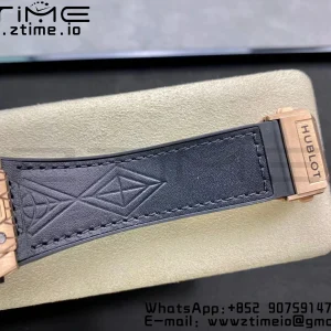 HUBLOT Big Bang Sang Bleu RG Titanium 415.NX WWF 1:1 Best Edition Black Skeletonal Dial Titanium bezel with diamond On Black Gummy Strap Asian HB1213 - スーパークローンウォッチ｜1:1ベストバージョン