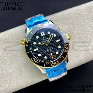 オメガ 2018 シーマスター ダイバー 300M SS/YG VSF 1:1 ベストエディション YGベゼル ブラックダイアル SS/YG ブレスレット A8800 - スーパークローンウォッチ｜1:1 ベストバージョン