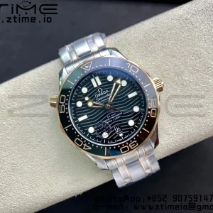 OMEGA 2018 Seamaster Diver 300M SS/RG VSF 1:1 Best Edition RG Bezel Black Dial on SS/RG Bracelet A8800 - Super Clone Watch | 1:1 Best Version
