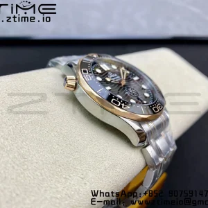 OMEGA 2018 Seamaster Diver 300M SS/RG VSF 1:1 Best Edition RG Bezel Black Dial on SS/RG Bracelet A8800 - Super Clone Watch | 1:1 Best Version
