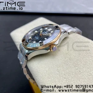 OMEGA 2018 Seamaster Diver 300M SS/RG VSF 1:1 Best Edition RG Bezel Black Dial on SS/RG Bracelet A8800 - Super Clone Watch | 1:1 Best Version