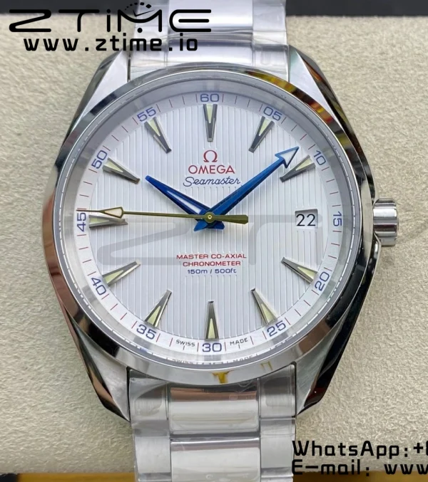 OMEGA Aqua Terra 150M SS VSF 1:1 Best Edition White Dial Blue Markers on SS Bracelet A8500 Super Clone - Super Clone Watch | 1:1 Best Version