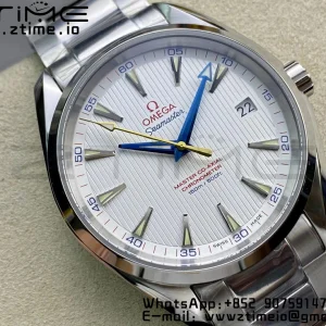 OMEGA Aqua Terra 150M SS VSF 1:1 Best Edition White Dial Blue Markers on SS Bracelet A8500 Super Clone - Super Clone Watch | 1:1 Best Version