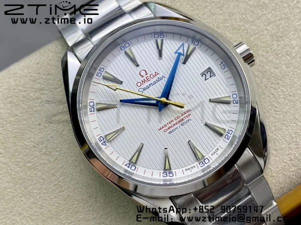 OMEGA Aqua Terra 150M SS VSF 1:1 Best Edition White Dial Blue Markers on SS Bracelet A8500 Super Clone - Super Clone Watch | 1:1 Best Version