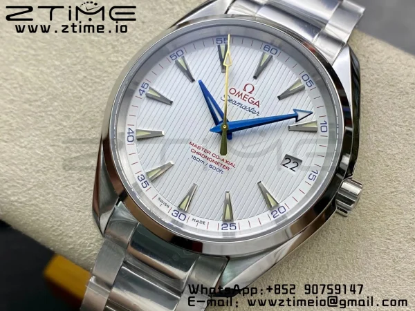 OMEGA Aqua Terra 150M SS VSF 1:1 Best Edition White Dial Blue Markers on SS Bracelet A8500 Super Clone - Super Clone Watch | 1:1 Best Version
