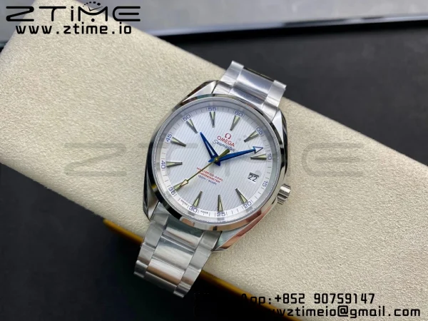 OMEGA Aqua Terra 150M SS VSF 1:1 Best Edition White Dial Blue Markers on SS Bracelet A8500 Super Clone - Super Clone Watch | 1:1 Best Version
