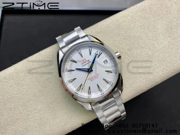 OMEGA Aqua Terra 150M SS VSF 1:1 Best Edition White Dial Blue Markers on SS Bracelet A8500 Super Clone - Super Clone Watch | 1:1 Best Version