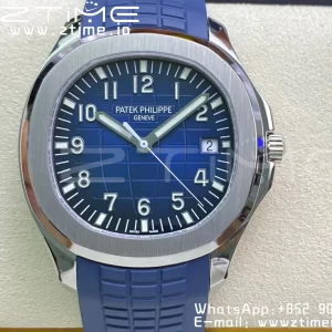 PATEK PHILIPPE Aquanaut 5168G 42mm SS 3KF 1:1 Best Edition Blue Dial on Blue Rubber Strap A324 Super Clone V2 - Super Clone Watch | 1:1 Best Version