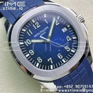 PATEK PHILIPPE Aquanaut 5168G 42mm SS 3KF 1:1 Best Edition Blue Dial on Blue Rubber Strap A324 Super Clone V2 - Super Clone Watch | 1:1 Best Version