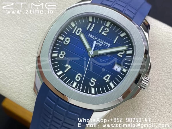 PATEK PHILIPPE Aquanaut 5168G 42mm SS 3KF 1:1 Best Edition Blue Dial on Blue Rubber Strap A324 Super Clone V2 - Super Clone Watch | 1:1 Best Version