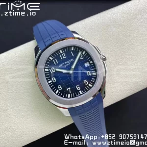 PATEK PHILIPPE Aquanaut 5168G 42mm SS 3KF 1:1 Best Edition Blue Dial on Blue Rubber Strap A324 Super Clone V2 - Super Clone Watch | 1:1 Best Version