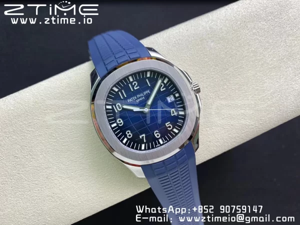 PATEK PHILIPPE Aquanaut 5168G 42mm SS 3KF 1:1 Best Edition Blue Dial on Blue Rubber Strap A324 Super Clone V2 - Super Clone Watch | 1:1 Best Version