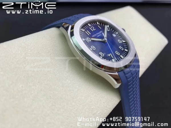 PATEK PHILIPPE Aquanaut 5168G 42mm SS 3KF 1:1 Best Edition Blue Dial on Blue Rubber Strap A324 Super Clone V2 - Super Clone Watch | 1:1 Best Version