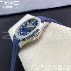 PATEK PHILIPPE Aquanaut 5168G 42mm SS 3KF 1:1 Best Edition Blue Dial on Blue Rubber Strap A324 Super Clone V2 - Super Clone Watch | 1:1 Best Version