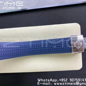 PATEK PHILIPPE Aquanaut 5168G 42mm SS 3KF 1:1 Best Edition Blue Dial on Blue Rubber Strap A324 Super Clone V2 - Super Clone Watch | 1:1 Best Version