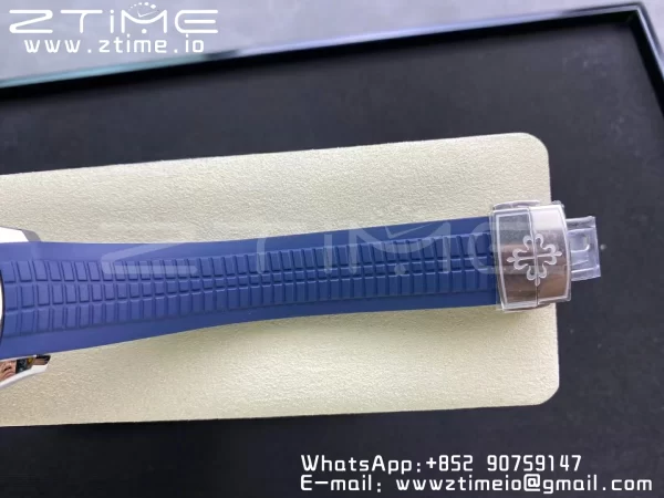 PATEK PHILIPPE Aquanaut 5168G 42mm SS 3KF 1:1 Best Edition Blue Dial on Blue Rubber Strap A324 Super Clone V2 - Super Clone Watch | 1:1 Best Version