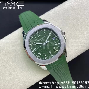 PATEK PHILIPPE Aquanaut 5168G 42mm SS 3KF 1:1 Best Edition Green Dial on Green Rubber Strap A324 Super Clone V2 - Super Clone Watch | 1:1 Best Version
