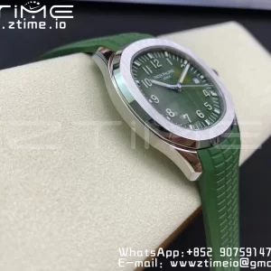 PATEK PHILIPPE Aquanaut 5168G 42mm SS 3KF 1:1 Best Edition Green Dial on Green Rubber Strap A324 Super Clone V2 - Super Clone Watch | 1:1 Best Version