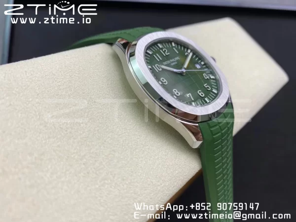 PATEK PHILIPPE Aquanaut 5168G 42mm SS 3KF 1:1 Best Edition Green Dial on Green Rubber Strap A324 Super Clone V2 - Super Clone Watch | 1:1 Best Version
