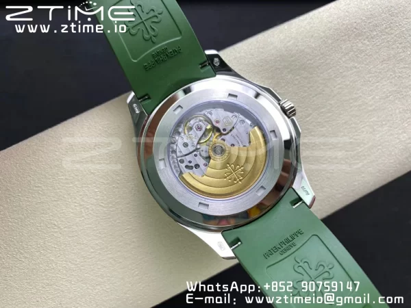 PATEK PHILIPPE Aquanaut 5168G 42mm SS 3KF 1:1 Best Edition Green Dial on Green Rubber Strap A324 Super Clone V2 - Super Clone Watch | 1:1 Best Version