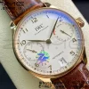 IWC Portuguese Real PR RG IW500113 ZF 1:1 Best Edition White Dial on Brown Leather Strap A52010 V5 - Super Clone Watch | 1:1 Best Version