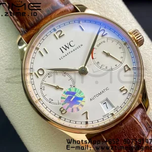 IWC Portuguese Real PR RG IW500113 ZF 1:1 Best Edition White Dial on Brown Leather Strap A52010 V5 - Super Clone Watch | 1:1 Best Version