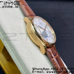 IWC Πορτογαλική Real PR RG IW500113 ZF 1:1 Best Edition White Dial σε καφέ δερμάτινο λουράκι A52010 V5 - Super Clone Watch | 1:1 Best Version