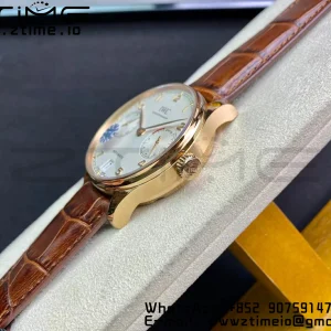 IWC Πορτογαλική Real PR RG IW500113 ZF 1:1 Best Edition White Dial σε καφέ δερμάτινο λουράκι A52010 V5 - Super Clone Watch | 1:1 Best Version