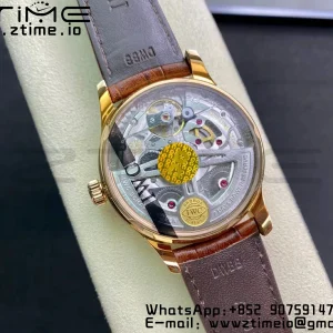 IWC Πορτογαλική Real PR RG IW500113 ZF 1:1 Best Edition White Dial σε καφέ δερμάτινο λουράκι A52010 V5 - Super Clone Watch | 1:1 Best Version