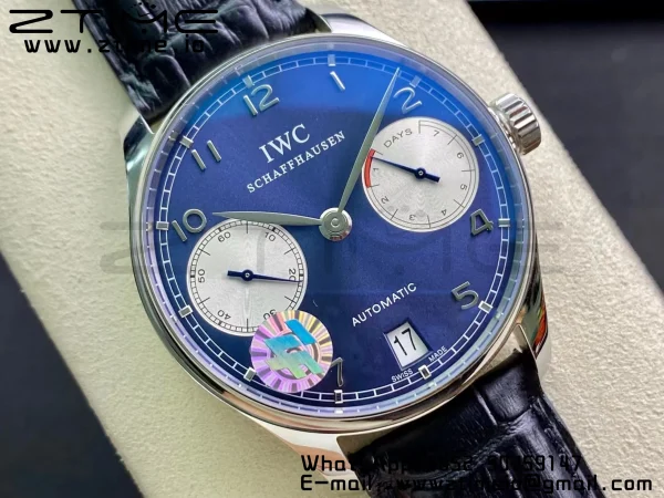 IWC Πορτογαλική Real PR Laureus Edition IW500112 ZF 1:1 Best Edition Blue Dial on Black Leather Strap A52010 V5 - Super Clone Watch | 1:1 Best Version