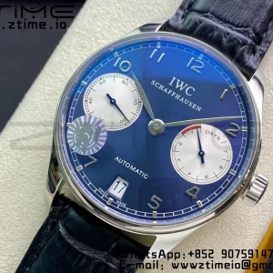 IWC Πορτογαλική Real PR Laureus Edition IW500112 ZF 1:1 Best Edition Blue Dial on Black Leather Strap A52010 V5 - Super Clone Watch | 1:1 Best Version