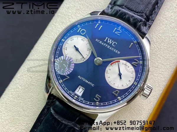 IWC Πορτογαλική Real PR Laureus Edition IW500112 ZF 1:1 Best Edition Blue Dial on Black Leather Strap A52010 V5 - Super Clone Watch | 1:1 Best Version