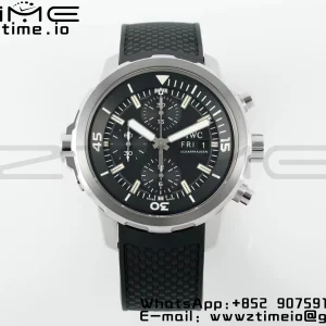 IWC Aquatimer Chrono IW376803 SS APSF 1:1 Best Edition Black Dial on Black Rubber Strap DD7750 - Super Clone Watch | 1:1 Best Version